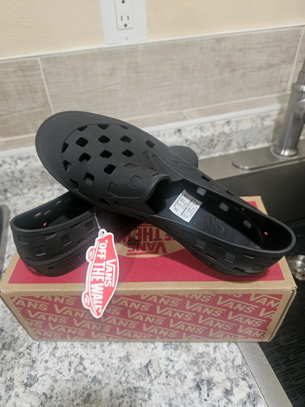 Vans 8/Unixes Black Slip-On Perforated Casual Shoes